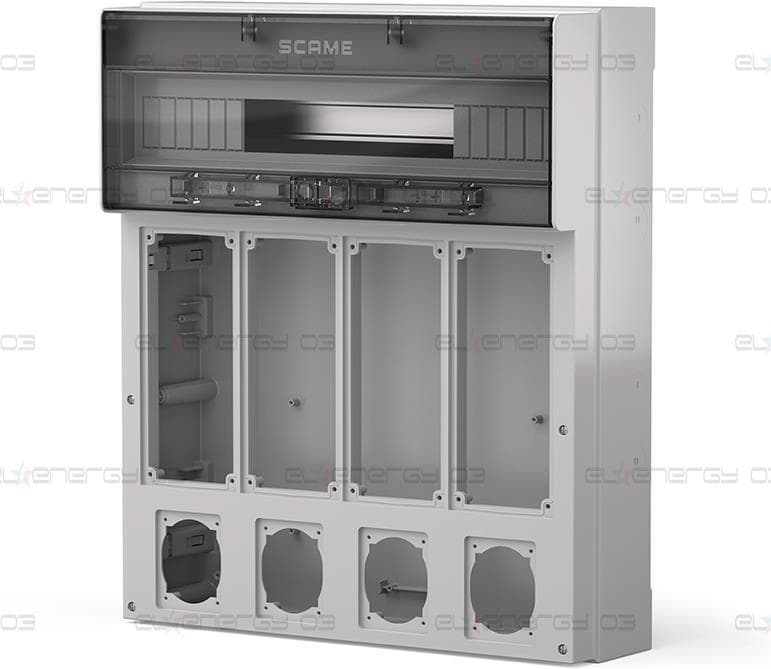 Табло за индустриални контакти и DIN модули IP65, UV, серия Proxima (24 DIN и 4х16A или 32A с блокировка и 4х Шуко) Scame