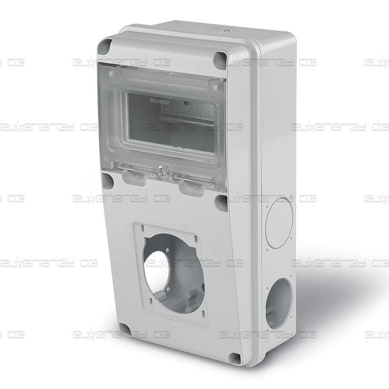 Табло за индустриални контакти и DIN модули IP55, UV, серия Enerbox /6 DIN,1х16-32A/ Scame