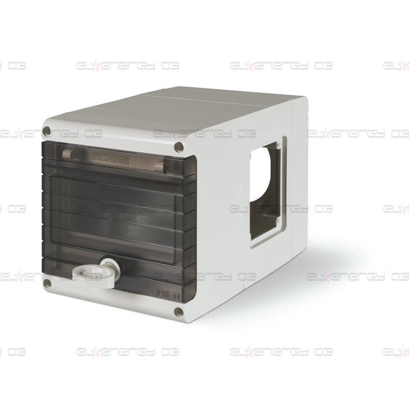 Табло за индустриални контакти и DIN модули IP54, UV, към стойка, серия ADAPTO (6 DIN и 3х16A или 32A) Scame