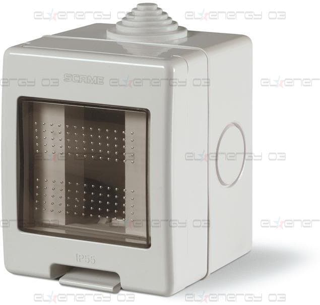 Конзола за открит монтаж с капак IP55 1 мод. Unibox цвят СИВ Scame