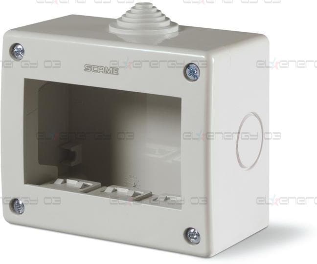 Конзола за открит монтаж IP40 3 мод. Unibox цвят СИВ Scame
