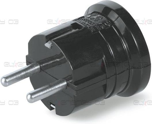 Щепсел черен Шуко 2P+E 16A ІP20 UV GW750 градуса серия UNEL Scame