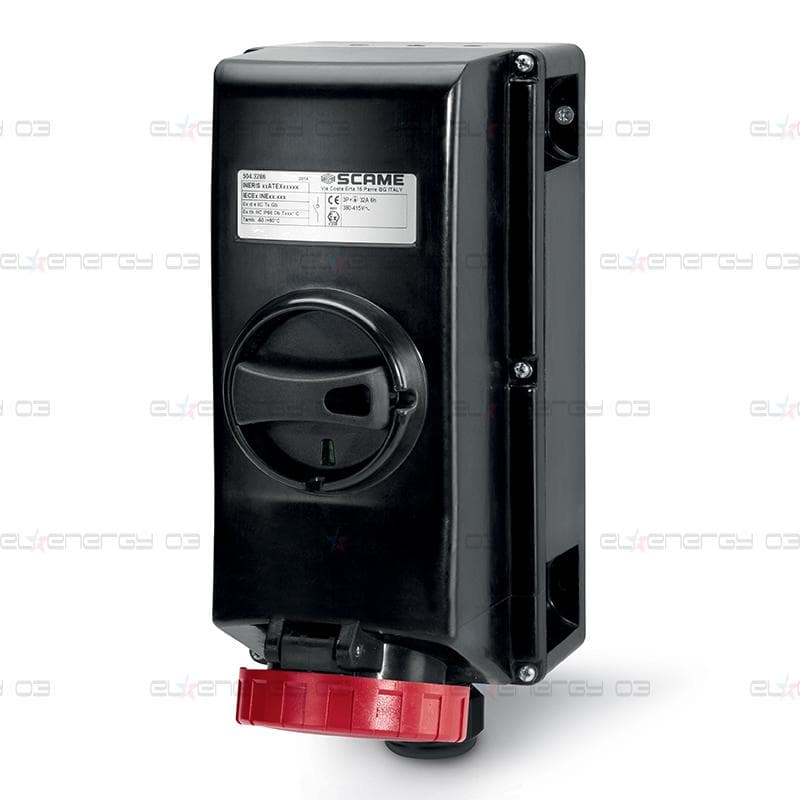 Взривозащитен контакт 3P+N+Е 16A EX II 2GD с мех. блокировка IP66 Scame