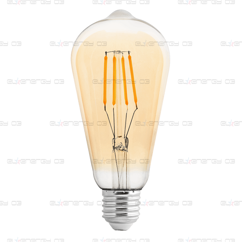 LED FILAMENT ЛАМПА КРУШКА, ДИМИРАЩА, 4W, E27, 2500K, 220-240V AC, АМБЪР