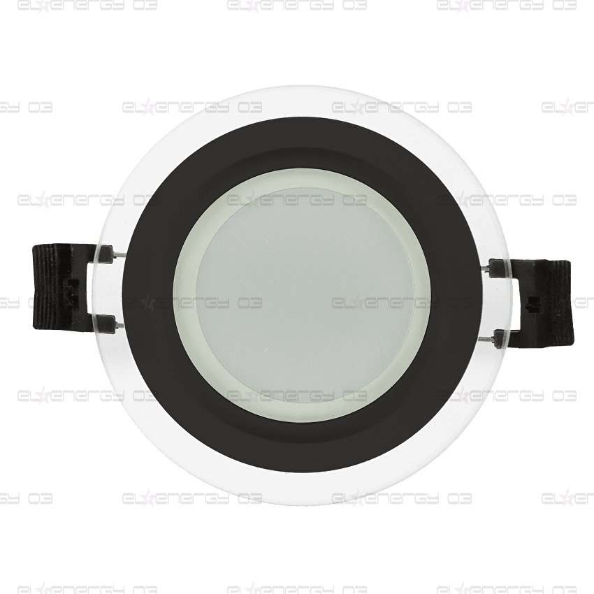 LED СТЪКЛЕН ПАНЕЛ ЗА ВГРАЖДАНЕ, КРЪГ, 6W, 4200K, 220-240V AC, IP44, ЧЕРЕН РИНГ