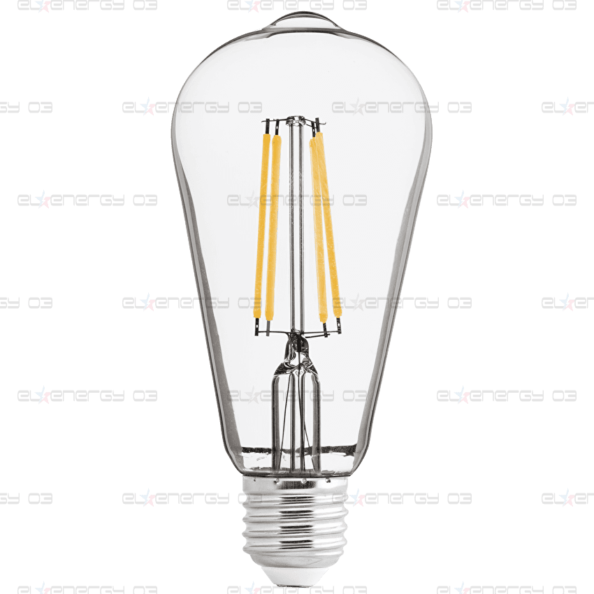 LED filament COB Лампа крушка, Димираща, 8W, E27, 4200K, 220-240V AC, Неутрална светлина, ST64