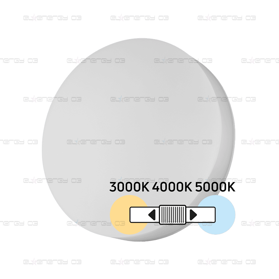 LED плафониера 18W/24W/30W, CCT 3000K/4000K/5000K, 220V-240V AC, IK08, бяла, кръг, IP54