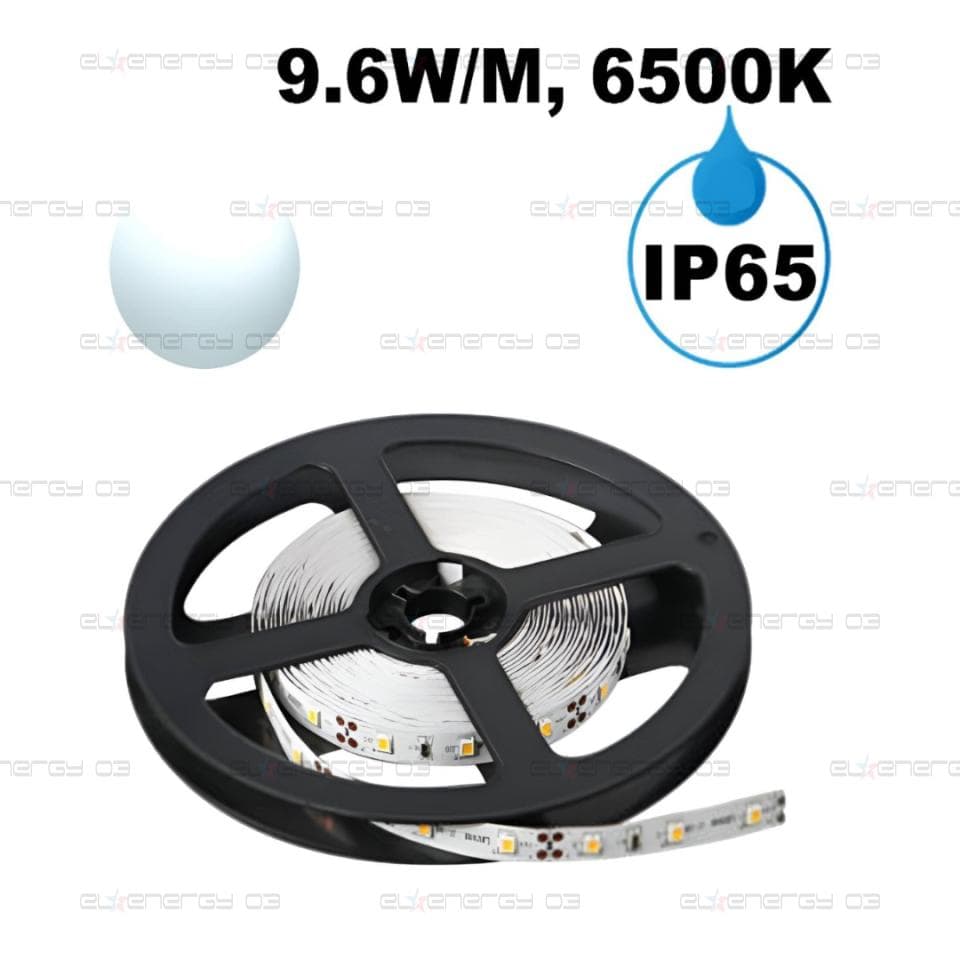 LED ЛЕНТА, 9.6W/M, 6500K, 12V DC, SMD2835, 120 LEDS/M, IP65