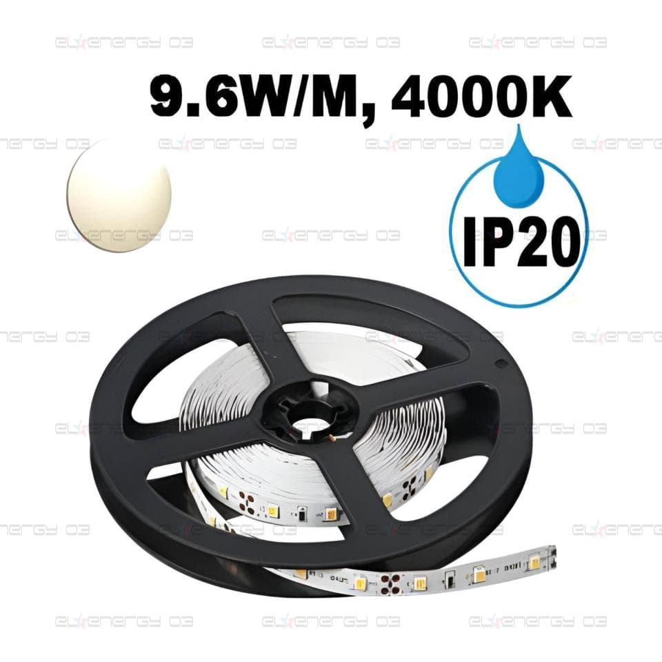 LED ЛЕНТА, 9.6W/M, 4000K, 12V DC, SMD2835, 120 LEDS/M