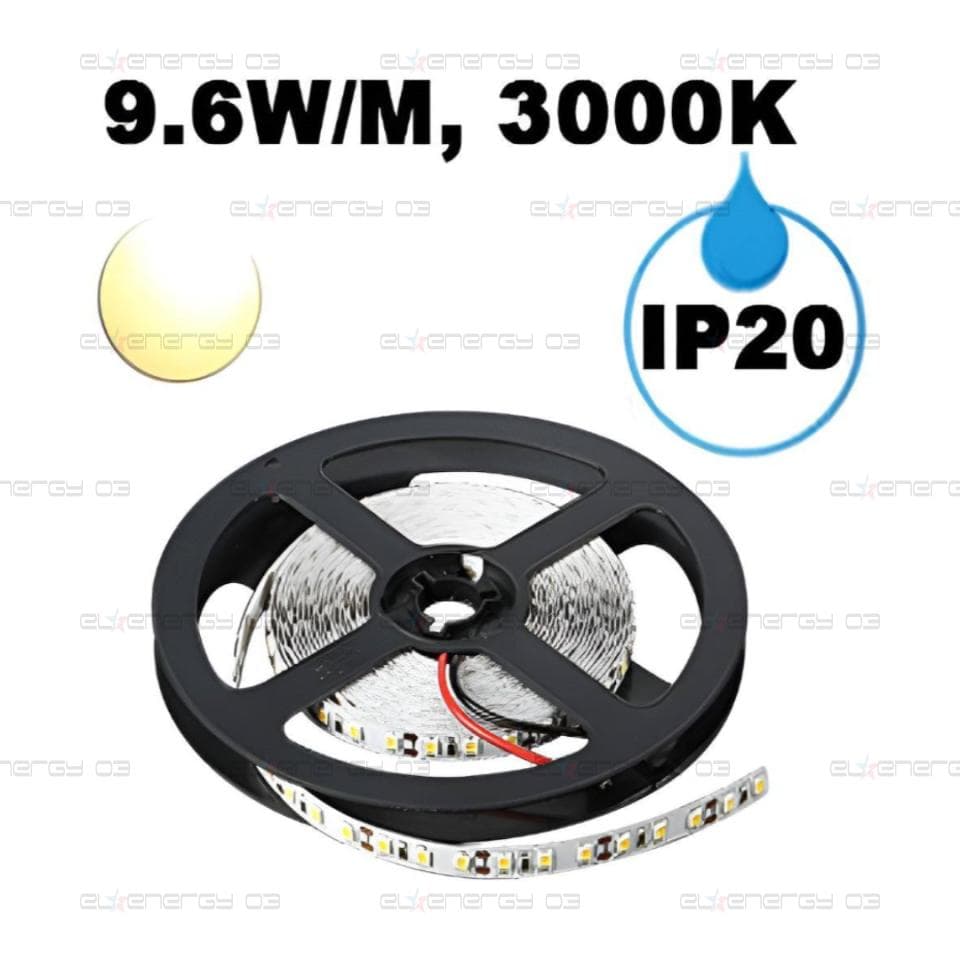 LED ЛЕНТА, 9.6W/M, 3000K, 12V DC, SMD2835, 120 LEDS/M