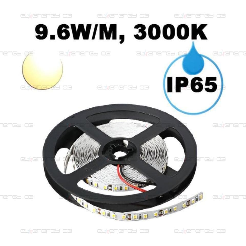 LED ЛЕНТА, 9.6W/M, 3000K, 12V DC, SMD2835, 120 LEDS/M, IP65