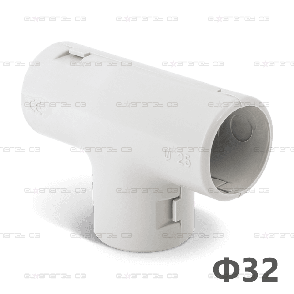 Т-разклонение за твърди тръби Ф32, цвят Сив, RAL7035