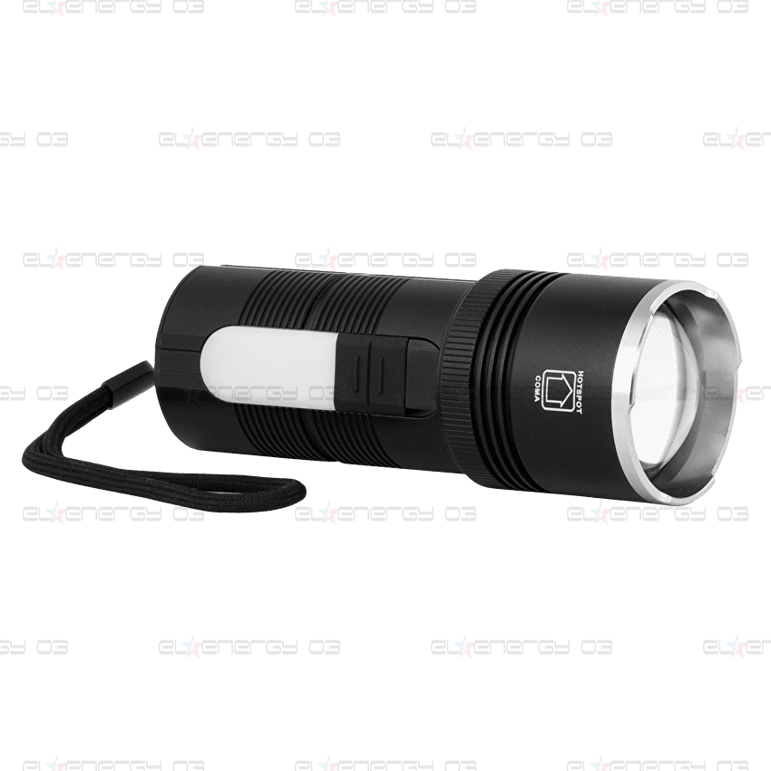 LED Фенер със зуум, странично светене и power bank функция 10W/3W, 6500K/5500K, 5V DC, IP44