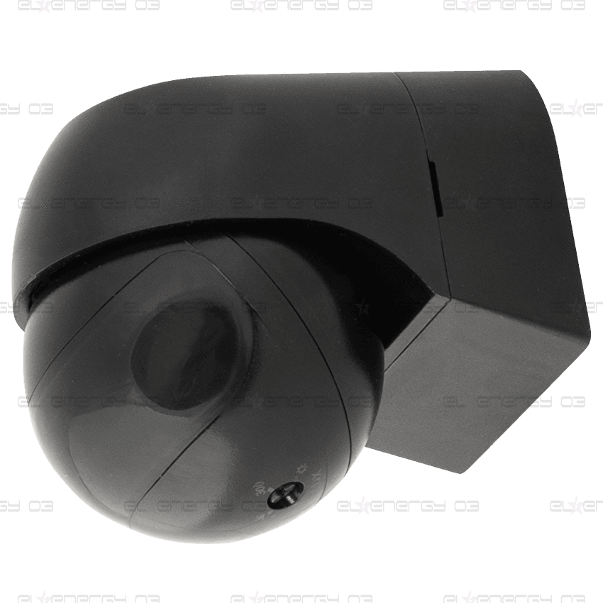 PIR сензор за движение за открит монтаж с черна леща, 180°, 12m, IP44, черен