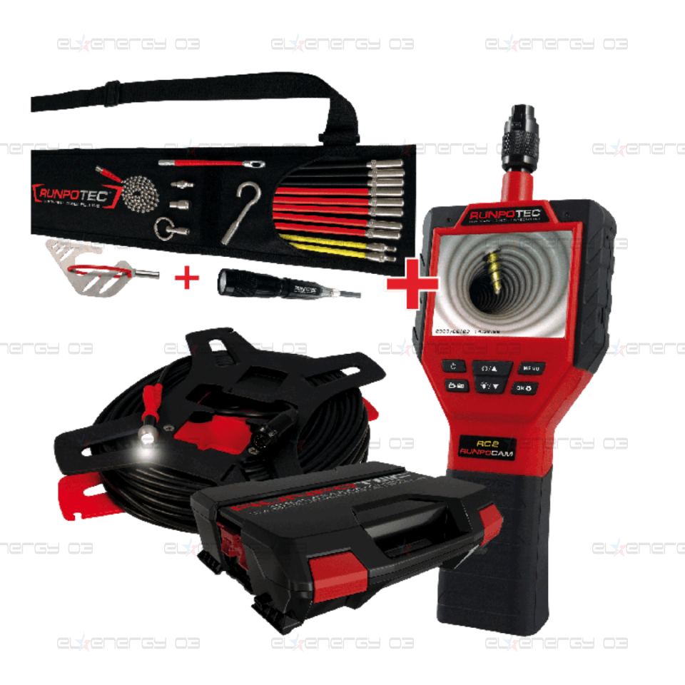RUNPOCAM RC2 Мултифункционална камера с 30м кабел + RUNPOSTICKS COMFORT SET, Runpotec
