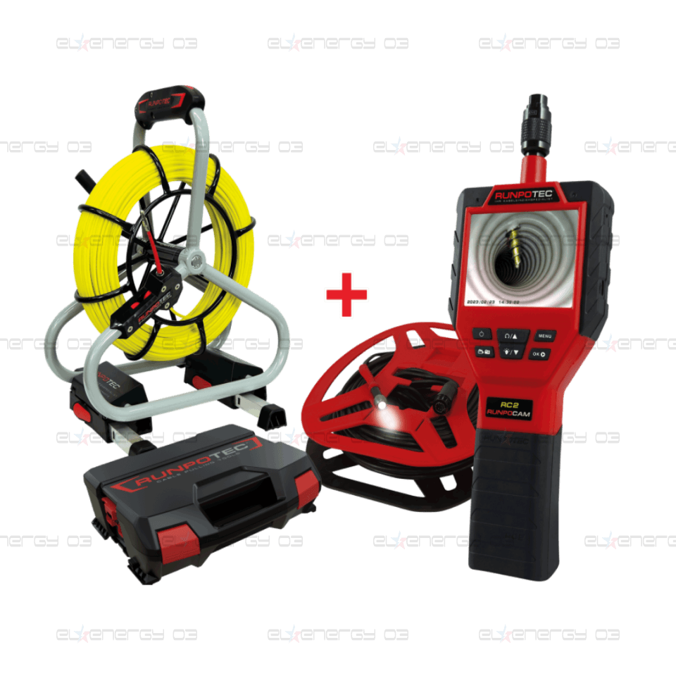 Мултифункционална камера RUNPOCAM RC2, 50 м с GF4.5 + Стойка с рейка от фибростъкло Ø 4,5 мм – 50 м, Runpotec