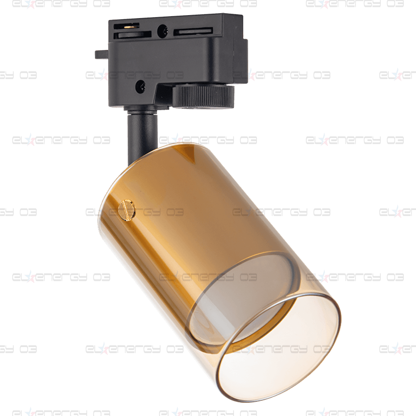 Тяло за релсов монтаж, стъклено, двупроводно, GU10, 220-240V AC, IP20, злато