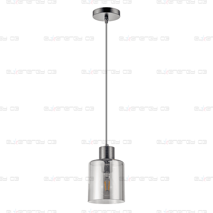 Висящо осветително тяло, стъклено, 1m, E27, 220-240V AC, черно