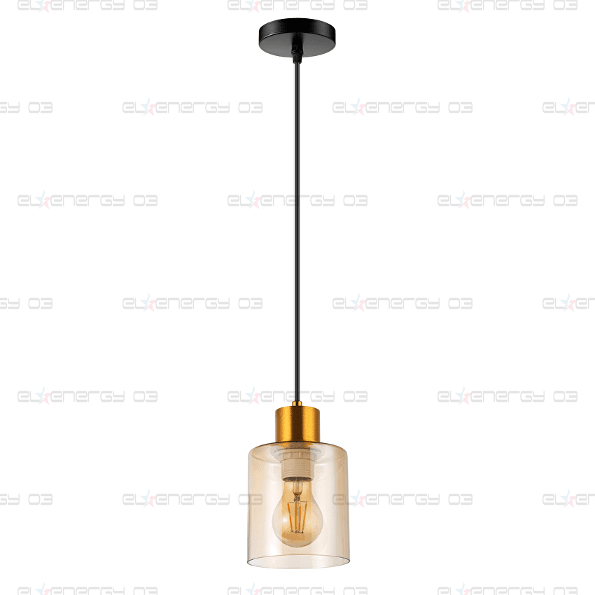 Висящо осветително тяло, стъклено, 1m, E27, 220-240V AC, злато