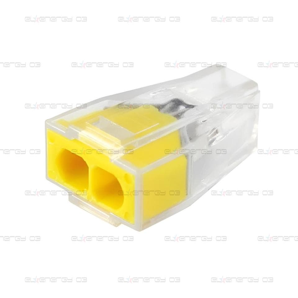 Бърза връзка 2х0,75-2,5 mm2 жълта за твърд проводник (кут. 20 бр.) Commel