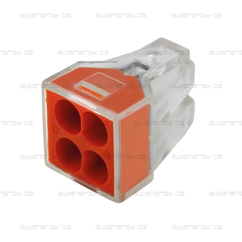 Бърза връзка 4х0,75-2,5 mm2 оранжева за твърд проводник (кут. 20 бр.) Commel