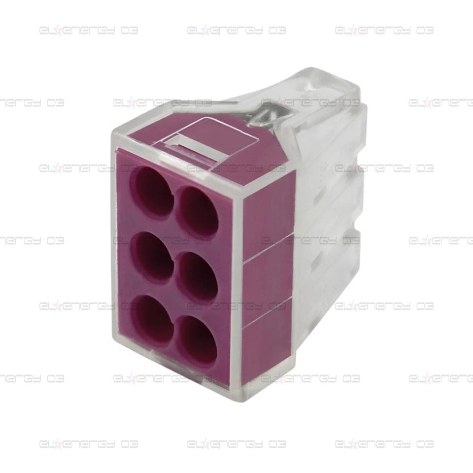 Бърза връзка 6х0,75-2,5 mm2 лилава за твърд проводник (кут. 10 бр.) Commel