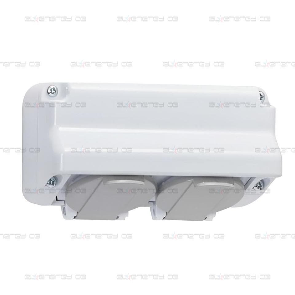 Контакт двоен IP44, 16A, 250V, Бял