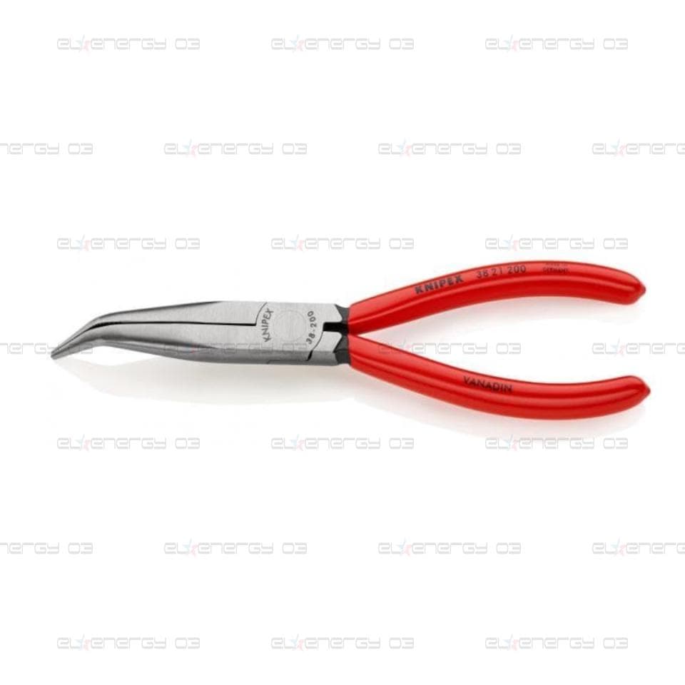 Клещи с извит дълъг остър връх, червена ръкохватка 200мм, Knipex