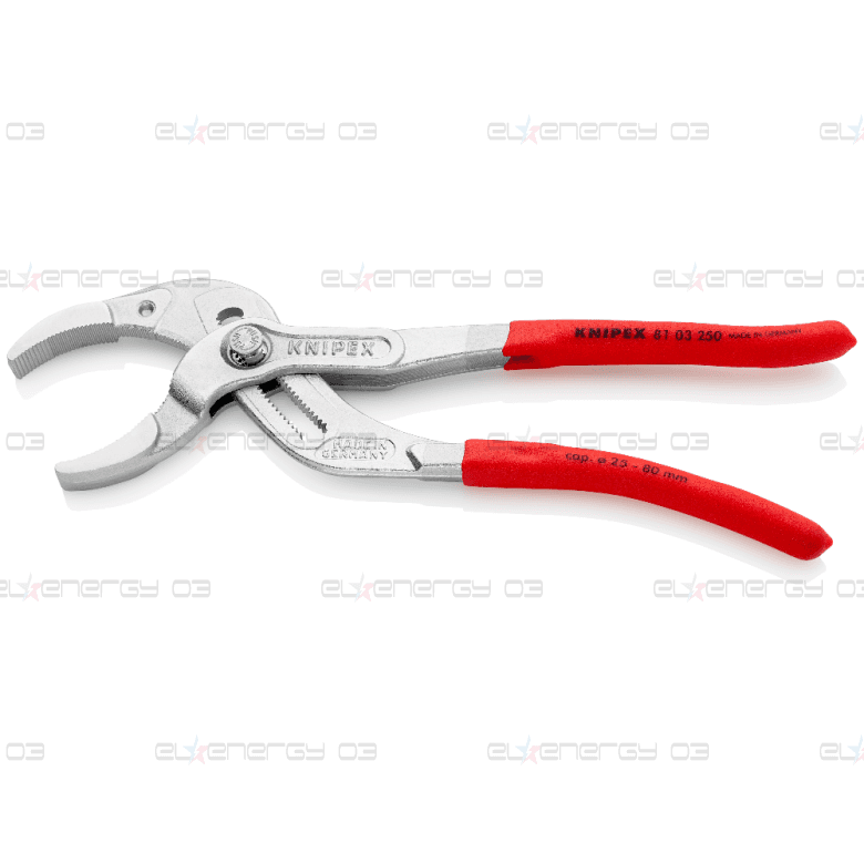 Клещи за сифони и ВиК връзки, хромирани, червена ръкохватка 250мм, Knipex