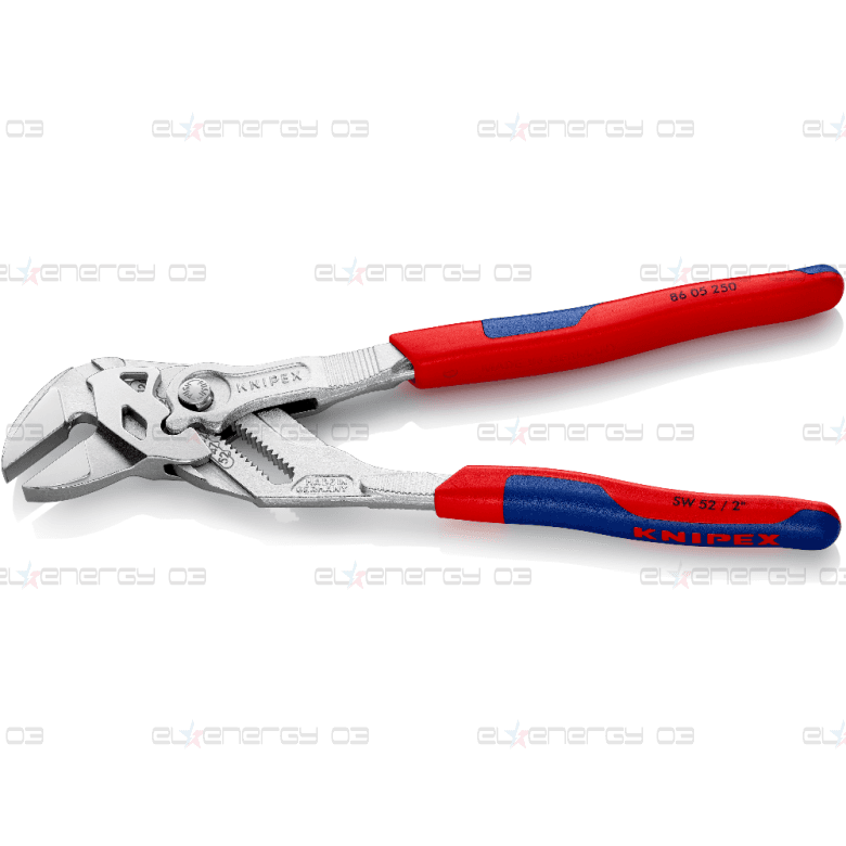Клещи раздвижени, хромирани, синьо-червена ръкохватка 250мм, Knipex
