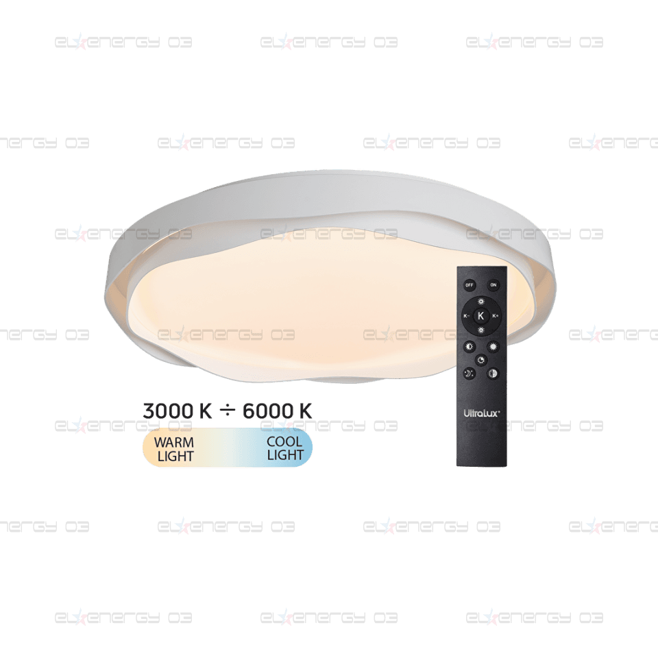LED димираща ССТ плафониера с дистанционно управление бял, max.72W, 3000K-6000К, 220-240V AC, кръг, IP20