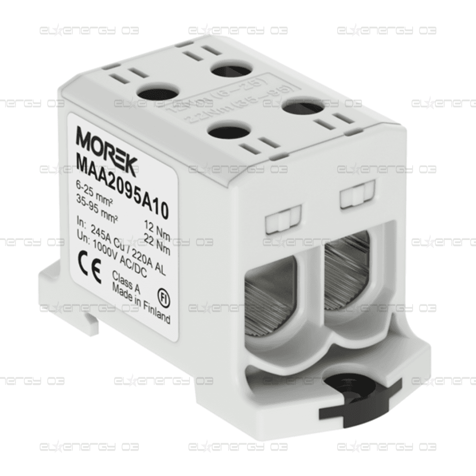 Тунелна клема СИВА 1P 245A с 4 отвора OTL95-2 2xAl/Cu 6-95mm² 1000V MOREK
