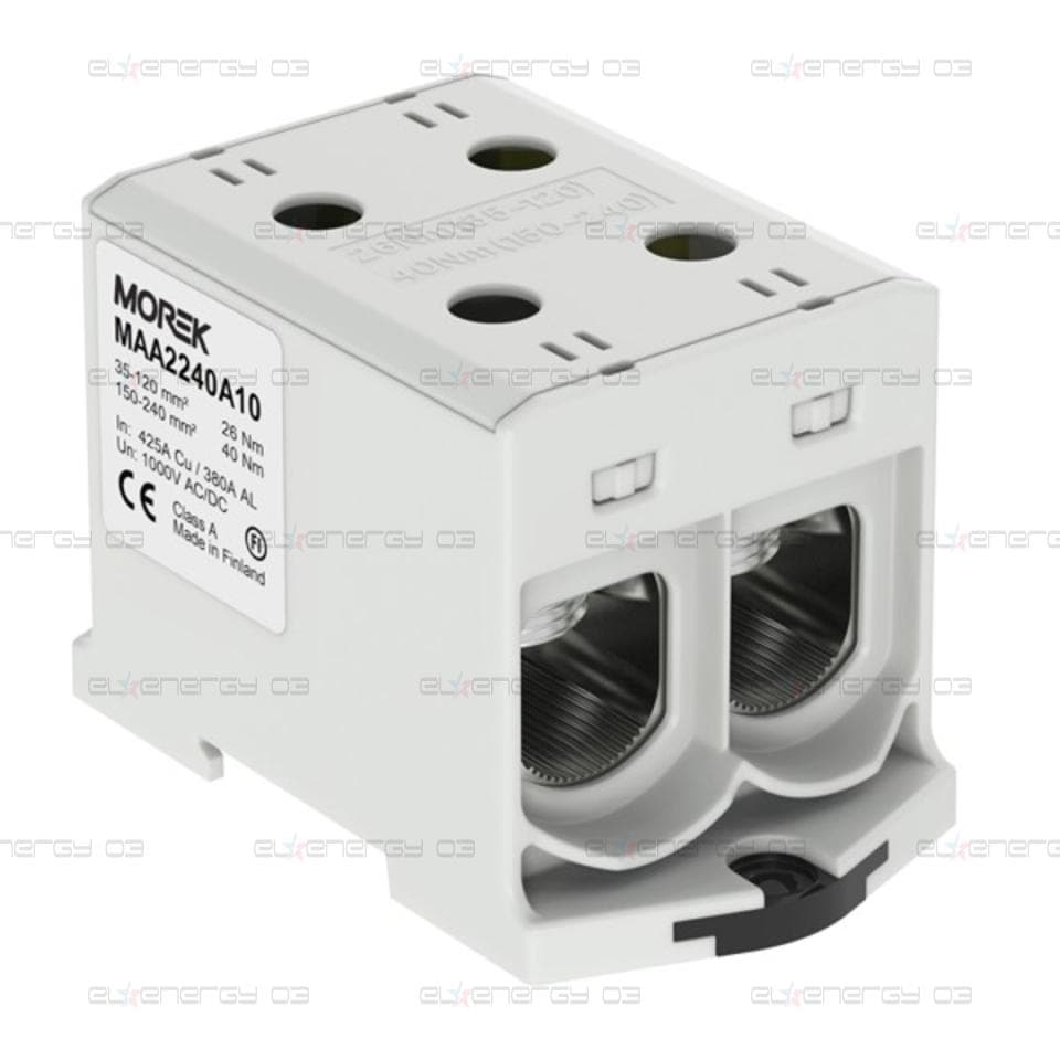 Тунелна клема СИВА 1P 425A с 4 отвора OTL240-2 2xAl/Cu 35-240mm² 1000V MOREK