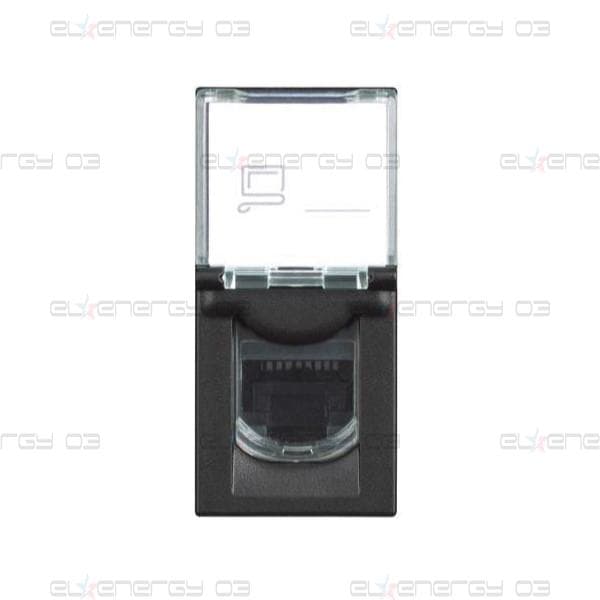Розетка RJ45 cat.6A STP 1 мод. цвят Черен /блистер/ Classia Bticino