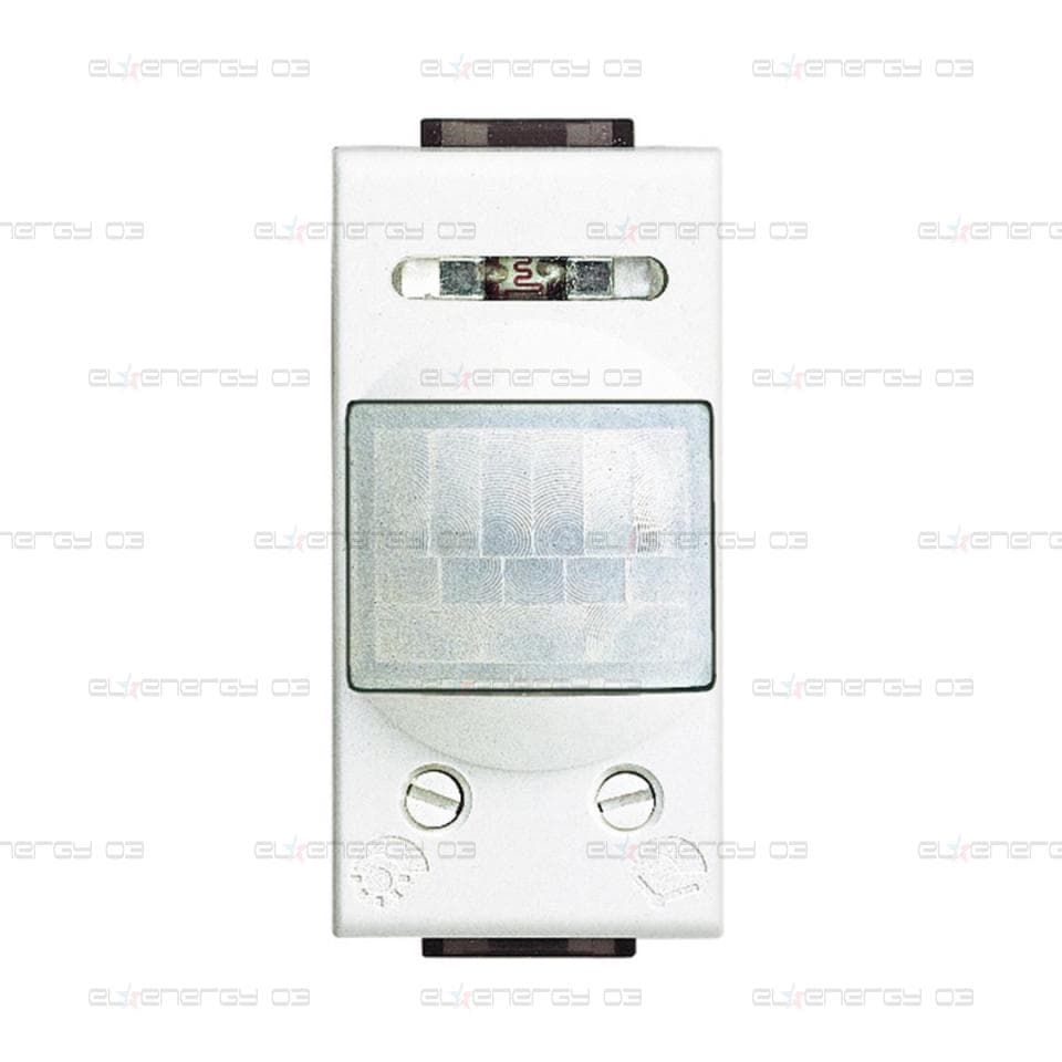 Датчик за движение PIR, 105°, обхват 6m @ h=1.2m, LED ≤ 50W, изисква неутрала, 1 мод. цвят Бял LL Bticino