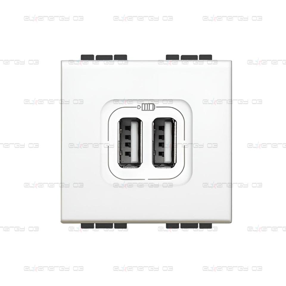 Розетка 2xUSB за зареждане тип A 3A 15W 2 мод. цвят Бял LL Bticino