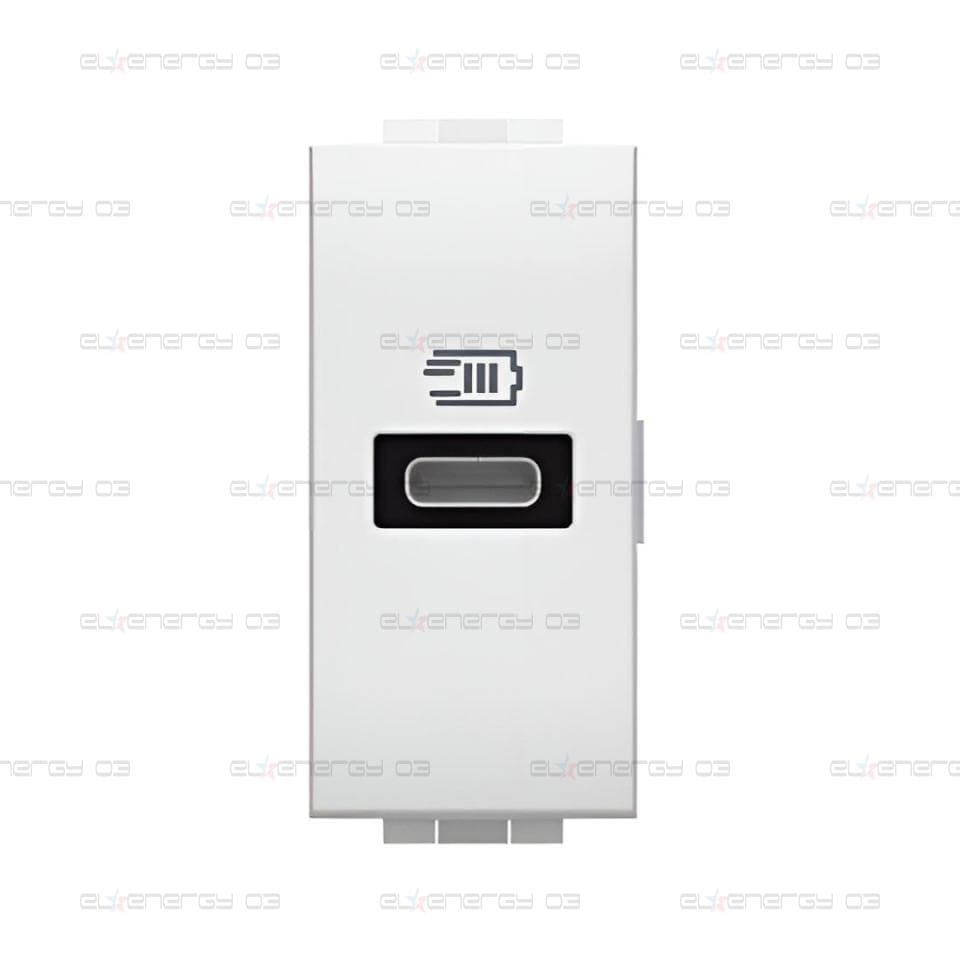 Розетка USB за зареждане тип C Power Delivery 20W 1 мод. цвят Бял LL Bticino