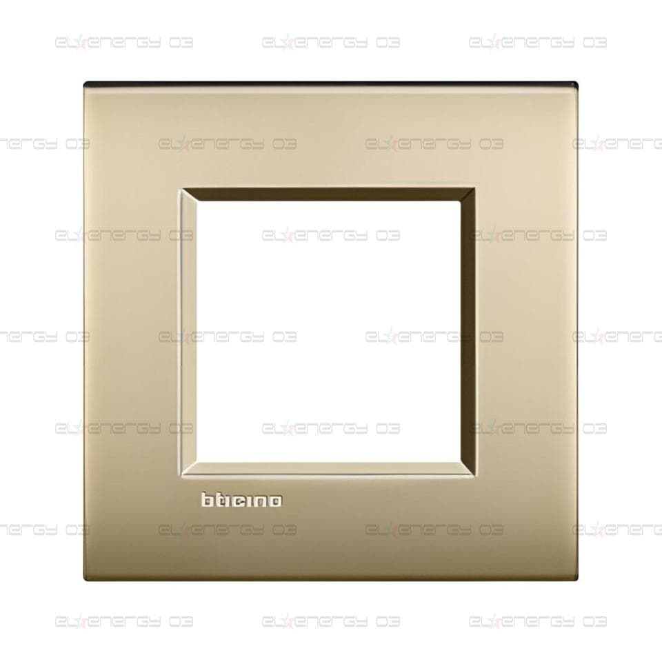 Рамка 2 мод. метална Gold mat за обикновена конзола 50мм AIR LL Bticino