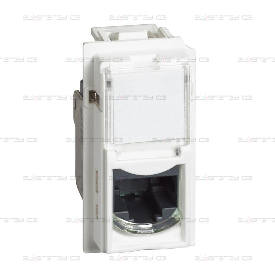 Розетка RJ45 cat.5e UTP конектор toolless IDC 1 мод. цвят Бял Living Now Bticino