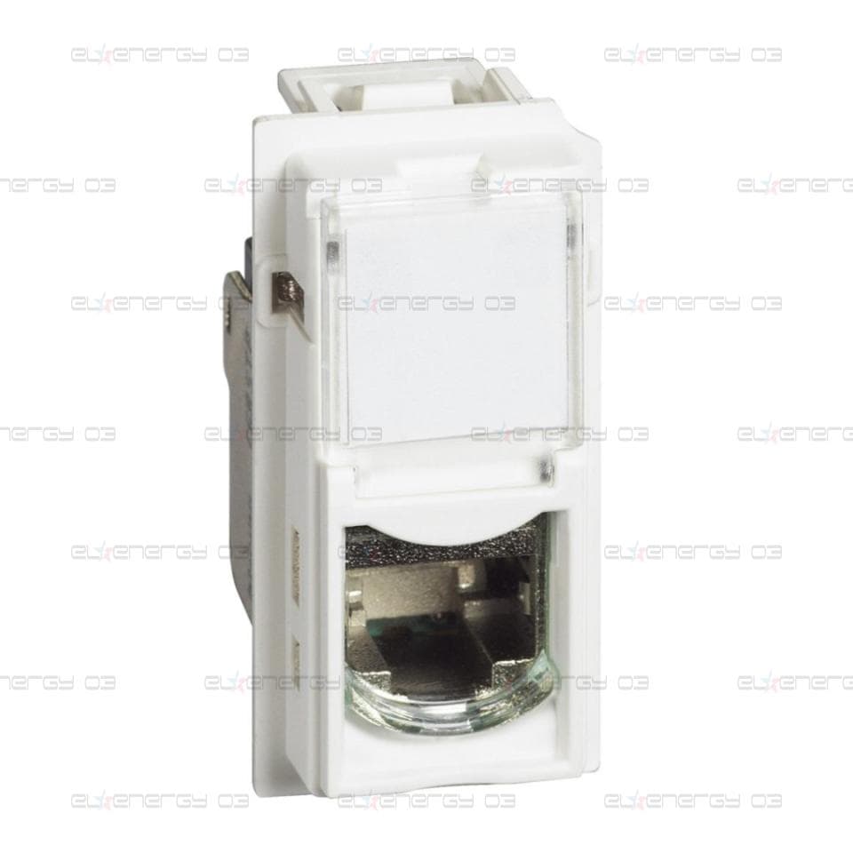 Розетка RJ45 cat.6A STP конектор toolless IDC 1 мод. цвят Бял Living Now Bticino