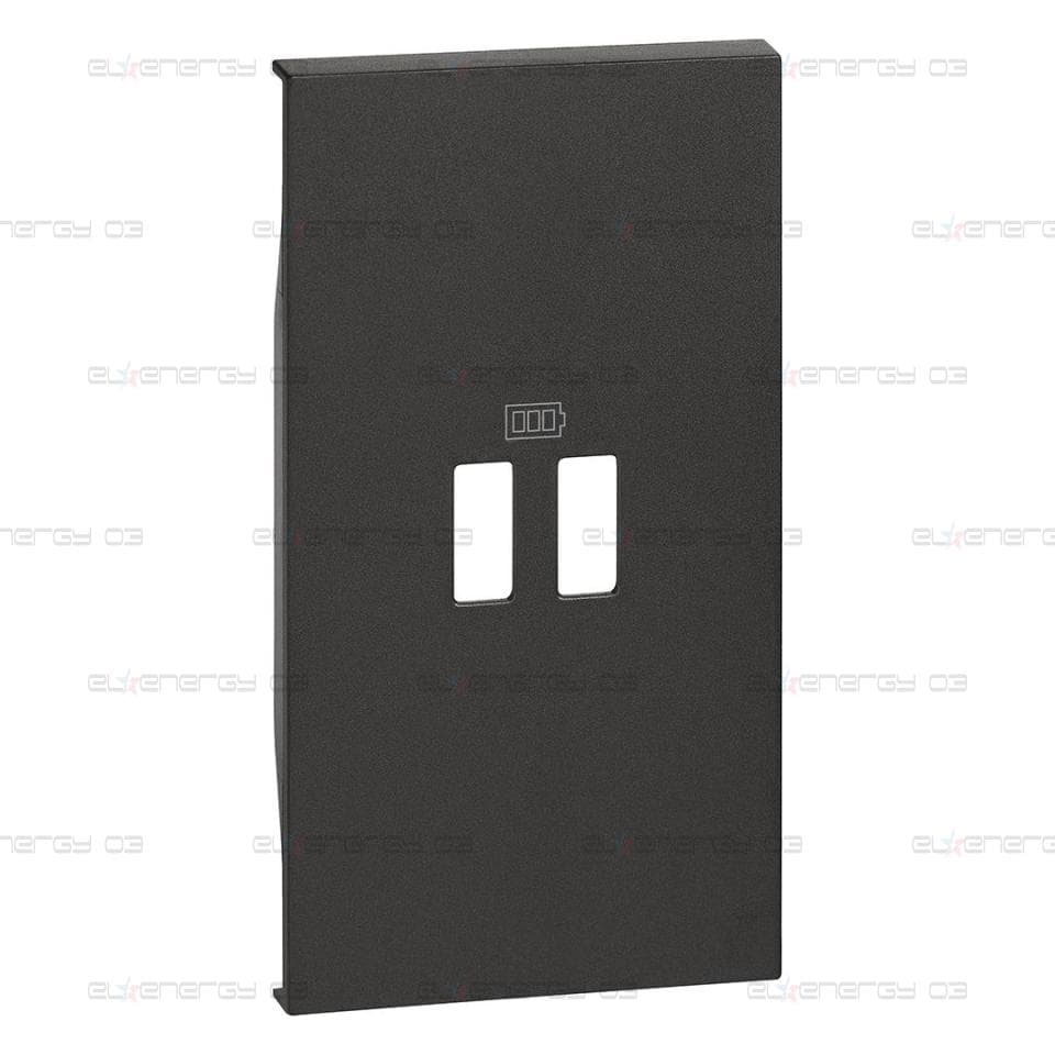 Лицев панел за USB розетка тип 2xA/2xC/A+C 2 мод. цвят Черен Living Now Bticino