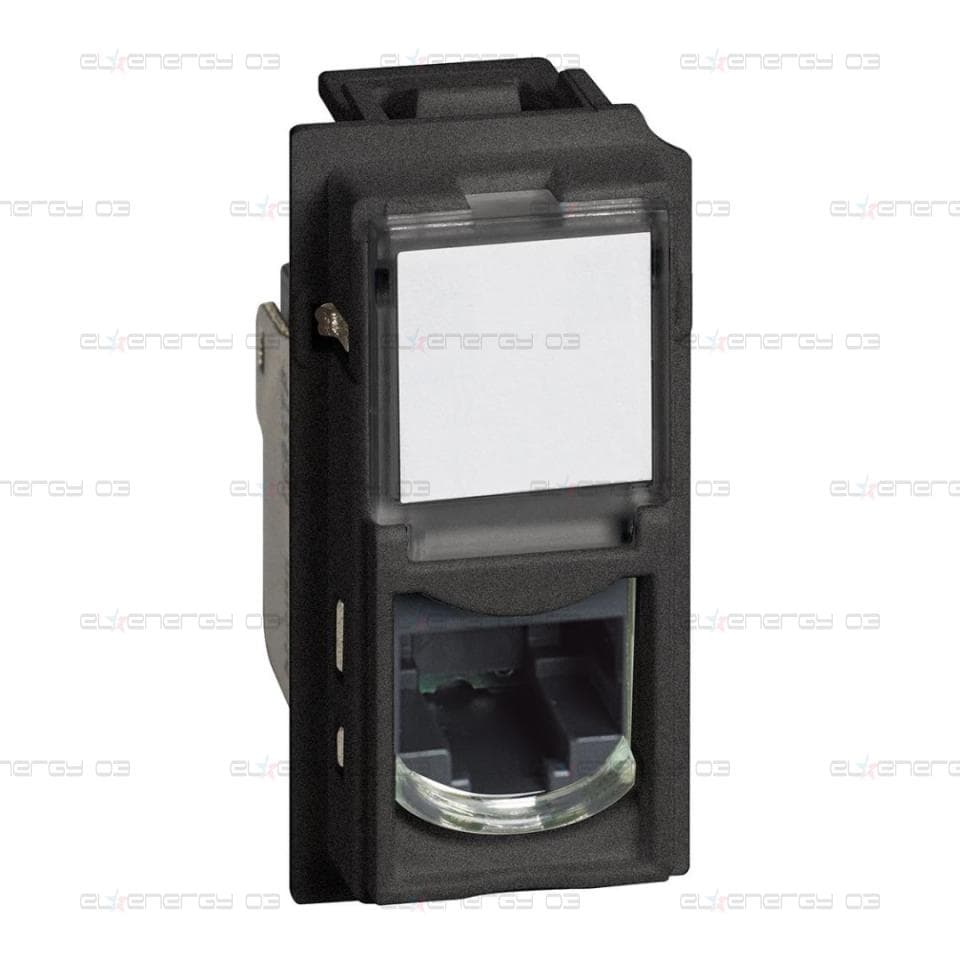 Розетка RJ45 cat.5e UTP конектор toolless IDC 1 мод. цвят Черен Living Now Bticino