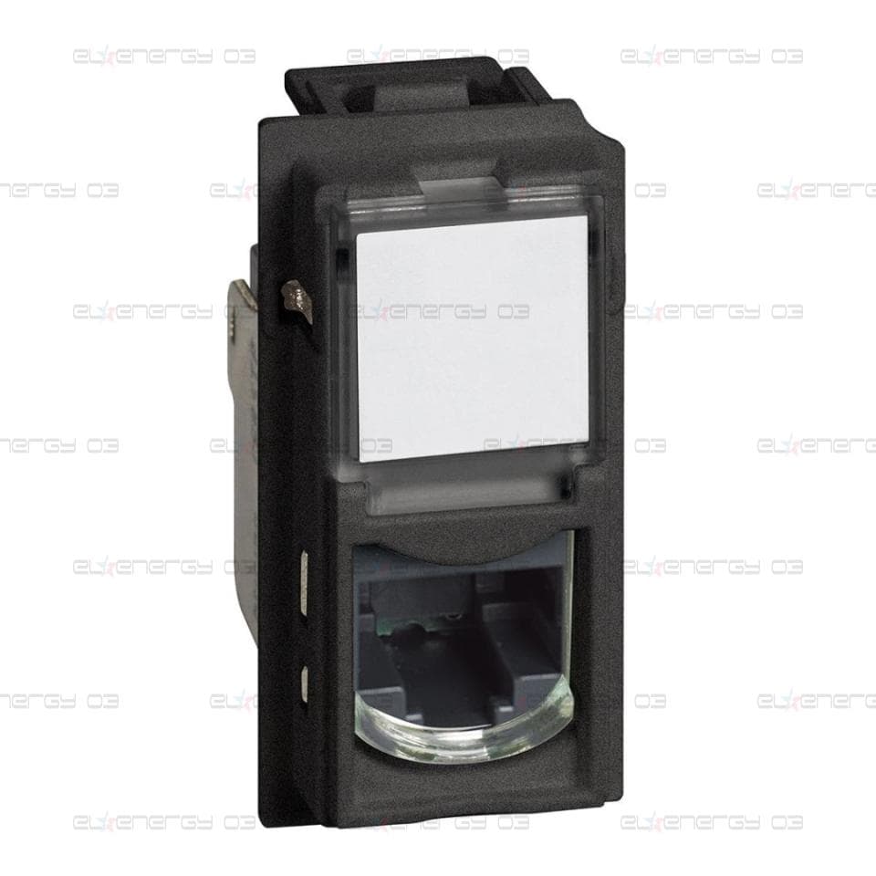 Розетка RJ45 cat.6 FTP конектор toolless IDC 1 мод. цвят Черен Living Now Bticino