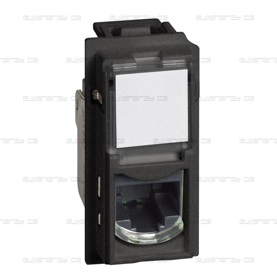 Розетка RJ45 cat.6 UTP конектор toolless IDC 1 мод. цвят Черен Living Now Bticino