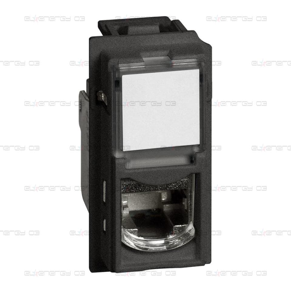 Розетка RJ45 cat.6A STP конектор toolless IDC 1 мод. цвят Черен Living Now Bticino