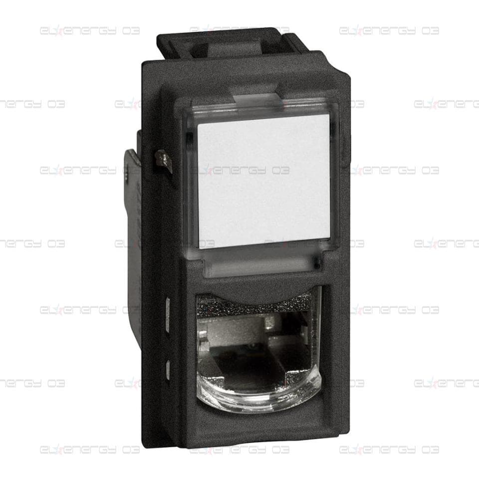 Розетка RJ45 cat.6A UTP конектор toolless IDC 1 мод. цвят Черен Living Now Bticino