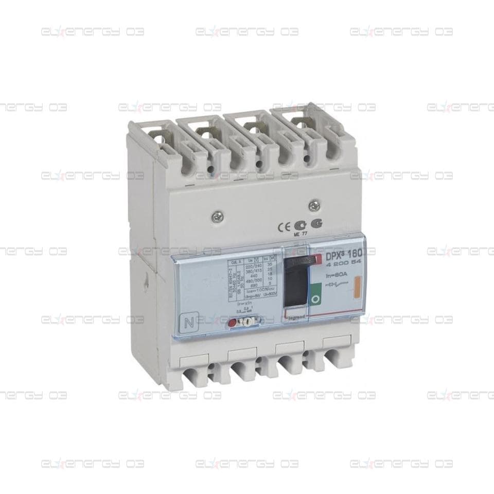 Автомат DPX3 160 TM 4P 80А 25кА регулируем (In x 0.8…1) Legrand
