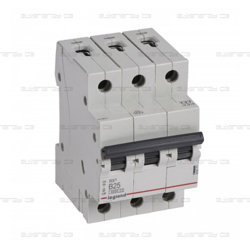 Автоматичен прекъсвач RX3 3P 25A крива В 6kA Legrand
