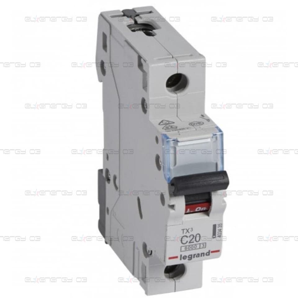 Автоматичен прекъсвач TX3 1P 20A крива С 6kA Legrand