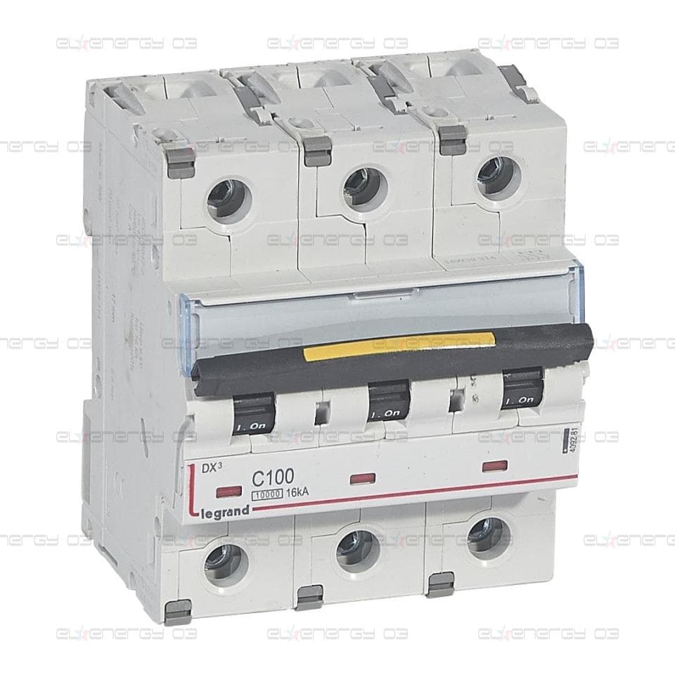 Автоматичен прекъсвач DX3 3P 100A крива С 10kA 4,5 мод. Legrand